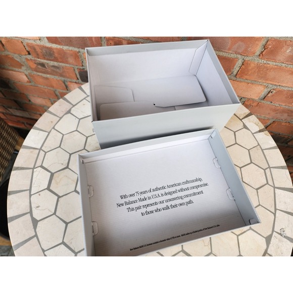 SHOE BOX ONLY New Balance Made in USA Grey White Sz 10-11.5 990 Series BOX Empty - Picture 4 of 6